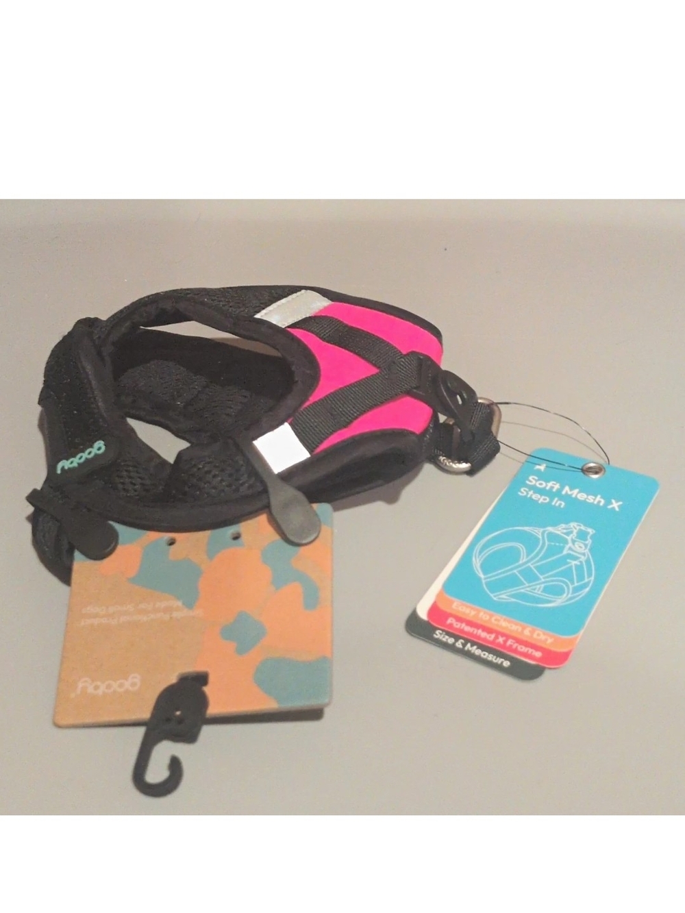 Gooby Soft Mesh X Step-In Dog Harness, Adjustable Easy-Clean, Pink XS